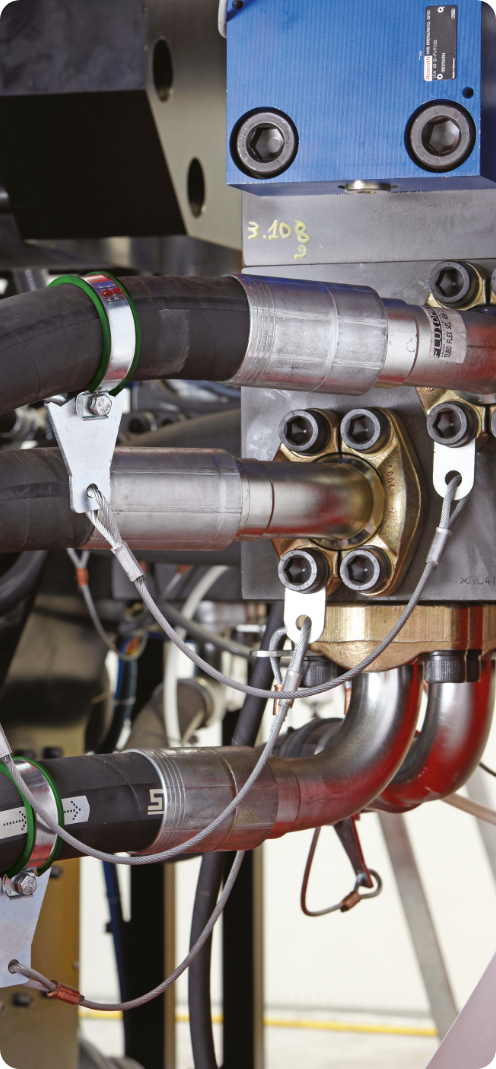 Stopflex system components during assembly